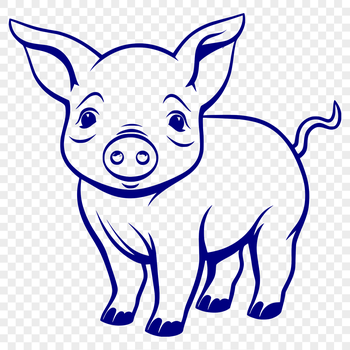 A standing farm animal, depicted in full body form, suitable for vector design and cutting machine applications.