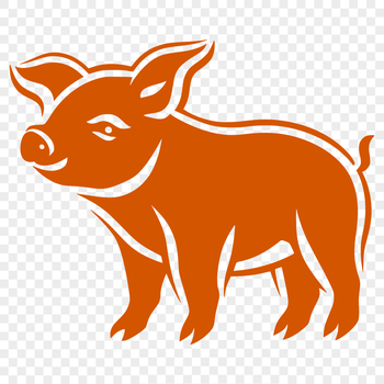 A standing farm animal, illustrated in detailed vector art.