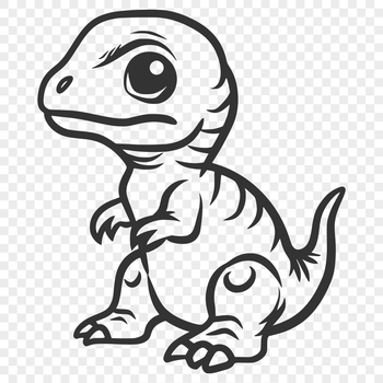 A prehistoric baby dinosaur in full body pose, suitable for vector art designs.