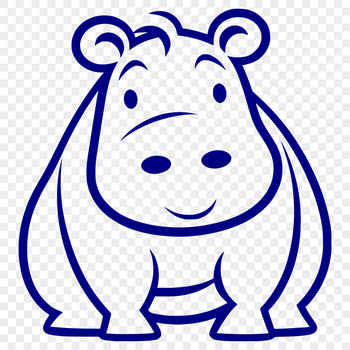 Beautiful Hippo SVG, PNG, PDF And DXF Files