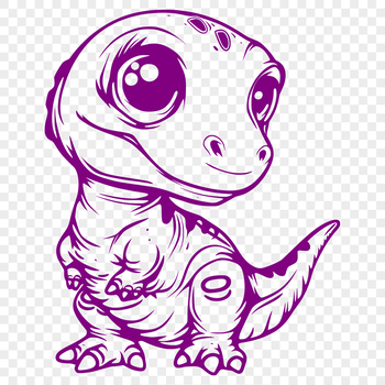 A prehistoric baby dinosaur depicted in full body, suitable for vector art and design projects.