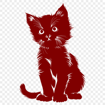 A cute cartoon cat sitting in profile, suitable as vector art for personal or commercial use.