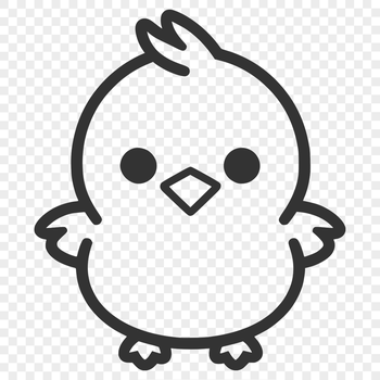 A simple line drawing of a full-body farm animal, commonly raised on farms.