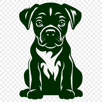 A full-body illustration of a cute sitting dog breed.