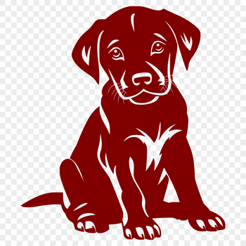 A full-body illustration of a seated Labrador Retriever, suitable for vector design and crafting projects.