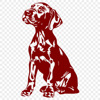 Large breed dog sitting in profile, ideal for vector graphics and digital design.