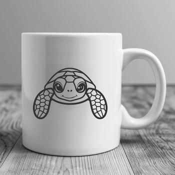 Artistic Sea Turtle - Vinyl PNG