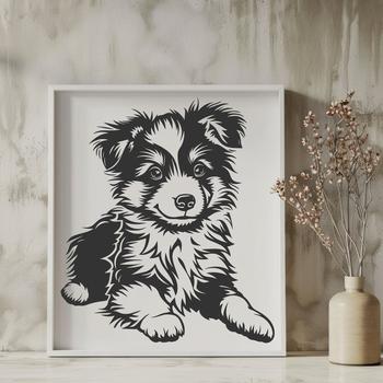 Creative Laying Shetland Sheepdog Digital Artwork