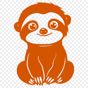 A detailed illustration of a sloth in full-body view, suitable for vector art design.