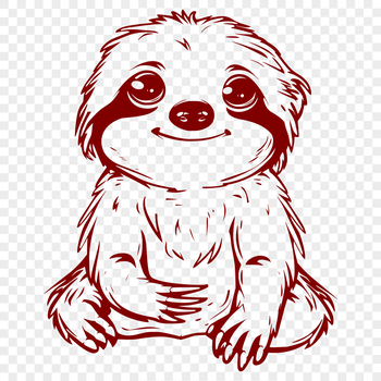 A vector graphic representation of a cute sloth from various angles and poses.
