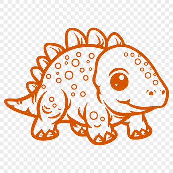 A detailed illustration of a prehistoric dinosaur with its full body on display, suitable for design projects.