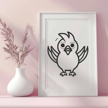 A simple illustration of a chicken in full body pose.
