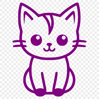 A sitting cat in full body pose, suitable for vector design.
