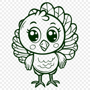 A full-body illustration of a farm animal turkey, suitable for various graphic design uses.