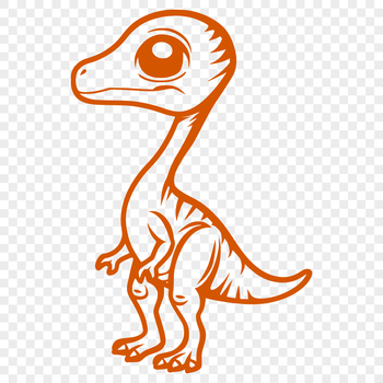 A colorful illustration of a baby dinosaur in full body pose, suitable for various design applications.