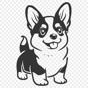 An animal icon featuring a cute corgi in a standing position.
