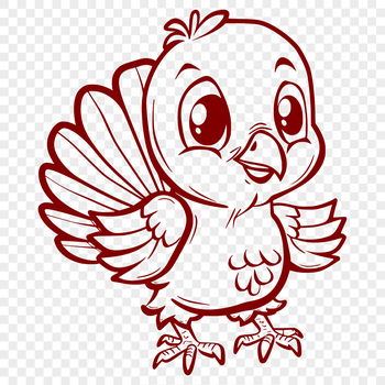 A colorful illustration of a farm animal turkey in full body view.