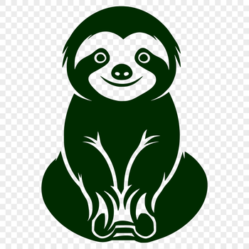 A full-body illustration of a sloth in a natural setting, available as vector art for various uses.