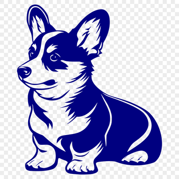 A sitting corgi dog with a full body illustration, suitable for personal or commercial use.