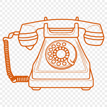 A high-quality vector illustration of a modern telephone with clean lines.