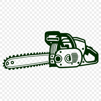 An editable vector design featuring a chainsaw graphics for use in digital projects.