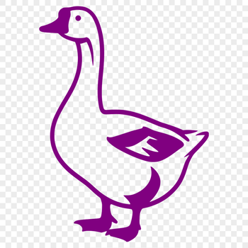An SVG rendering of a goose bird in outline style suitable for cutting machines or laser engraving.