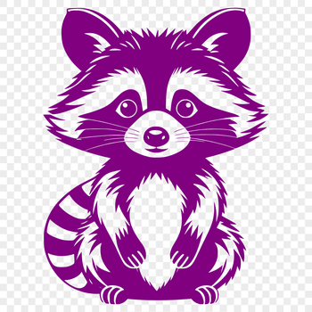 A vector illustration of a raccoon in a realistic style.