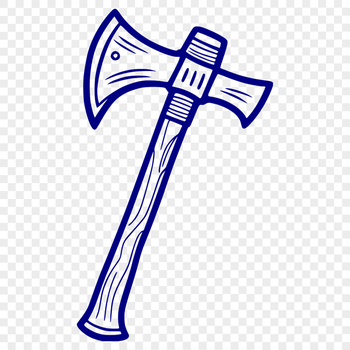 A hand-held tool with a single-blade head and wooden handle, depicted in a simple vector illustration.