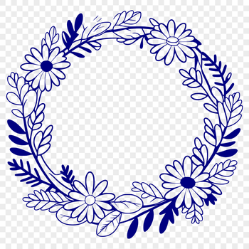 A stylized floral wreath designed as vector art for digital use.
