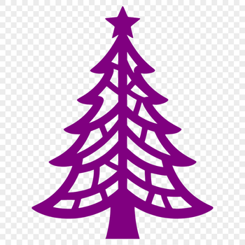 A minimalist illustration of a festive Christmas tree.