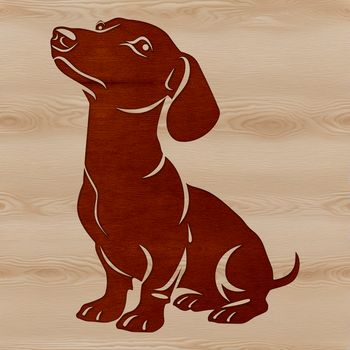 A sitting Dachshund breed dog portrait in vector format.