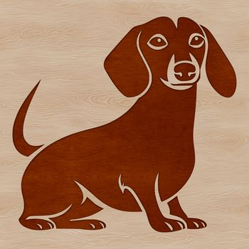 A small breed dog sitting on its haunches, ideal for use in digital projects as a vector art design.