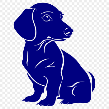 Close-up illustration of a sitting Dachshund dog, ideal for vector art projects.
