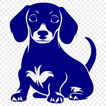 A full-body illustration of a sitting Dachshund in vector format.