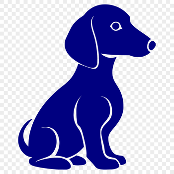 A full-body illustration of a sitting dachshund dog breed, suitable for vector art design.