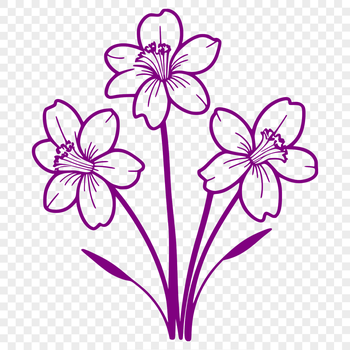 A simple illustration of a daffodil flower with trumpet-shaped petals and yellow center.