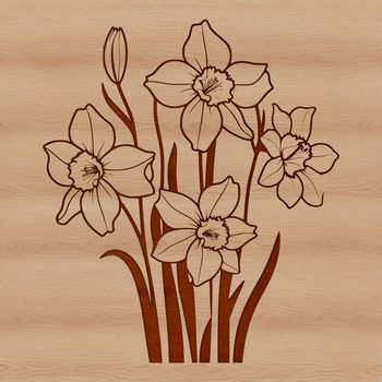 A stylized illustration of a daffodil flower in vector format, suitable for use in various design applications.