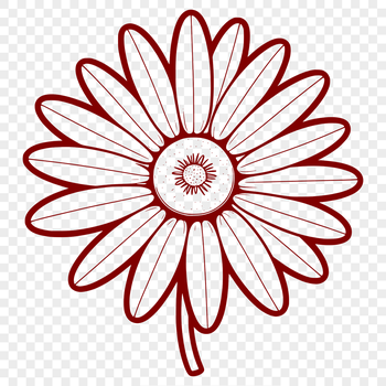 A vector graphic representation of a single daisy bloom with delicate details and lines.