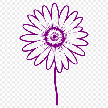 A high-quality, scalable vector graphic (SVG) illustration of a white daisy with yellow center on a blue background.