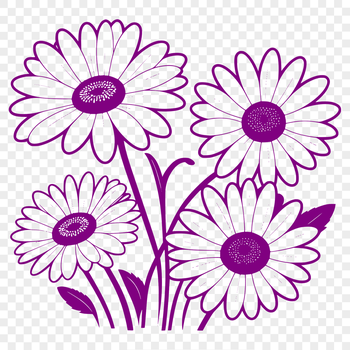 A simple illustration of a daisy flower, suitable for vector graphics and digital design.