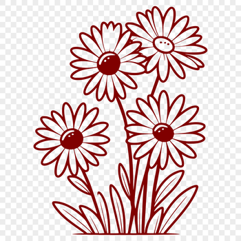 A simple white daisy with yellow petals in a bold, vector format.