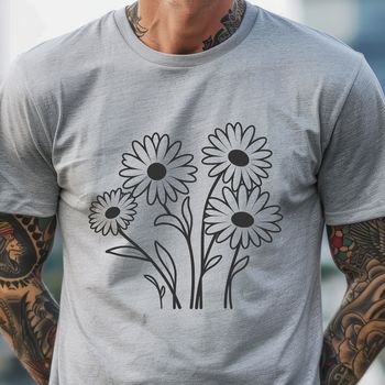 A white daisy flower with yellow center, ideal for vector art designs.
