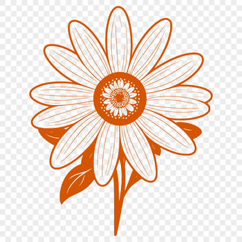 An SVG representation of a single daisy bloom in a minimalist style.
