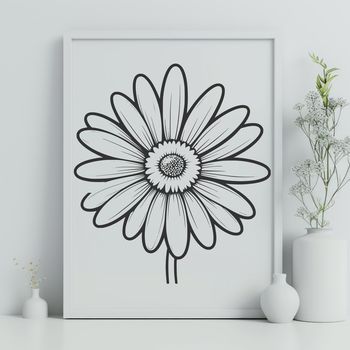 A simple illustration of a daisy flower, suitable for vector graphics and cutting machine designs.