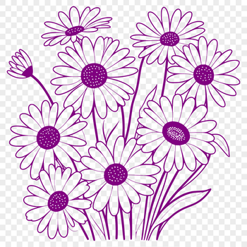 A detailed illustration of a single white daisy with yellow center, suitable for vector art projects.