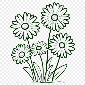Close-up illustration of a daisy flower in a vector format.