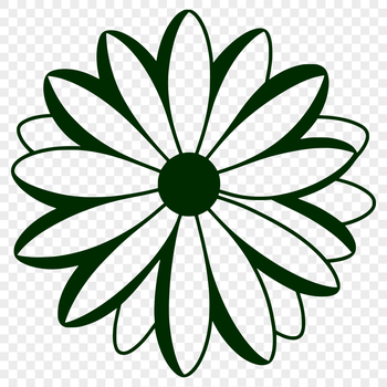 A white and yellow daisy flower illustration in vector format.