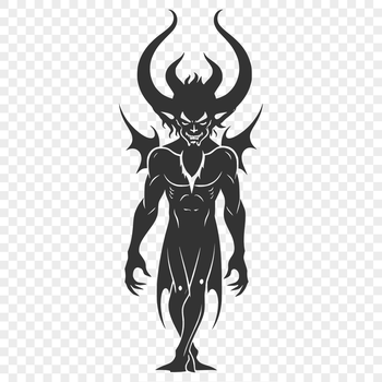 A depiction of the devil in a dark and ominous setting, suitable for Halloween themes.