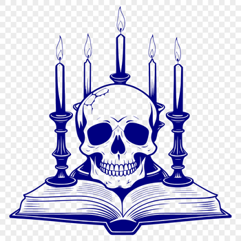 A detailed Gothic-style skull illustration designed as vector art for crafting and design projects.