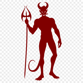 A digital illustration of the devil with horns and wings, suitable for Halloween designs or vector art projects.